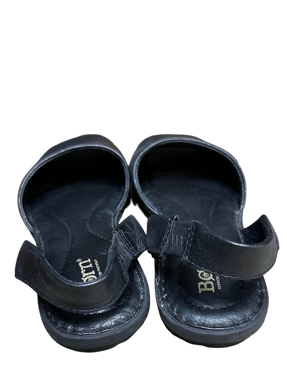 Born Trang leather peep toe slingback sandals in black Size 7 Casual Flats - Picture 4 of 8